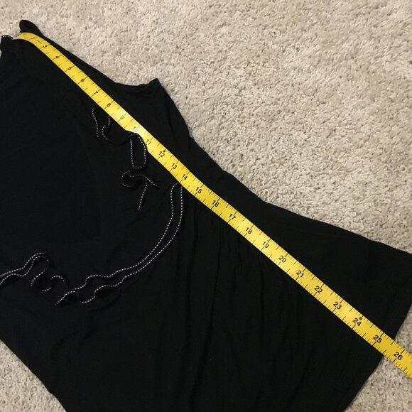 Black Ruffled Collar & Stitchwork Whimsigoth Wrap Tank Top - Picture 16 of 16